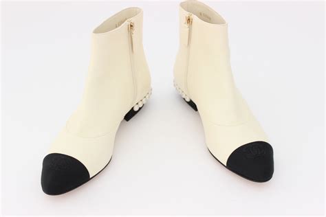 buy chanel ankle boots|chanel boots with pearl heel.